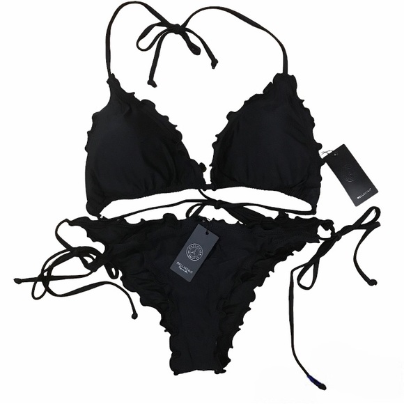 Relleciga XL Black Ruffle Brazilian Bikini - Picture 4 of 6